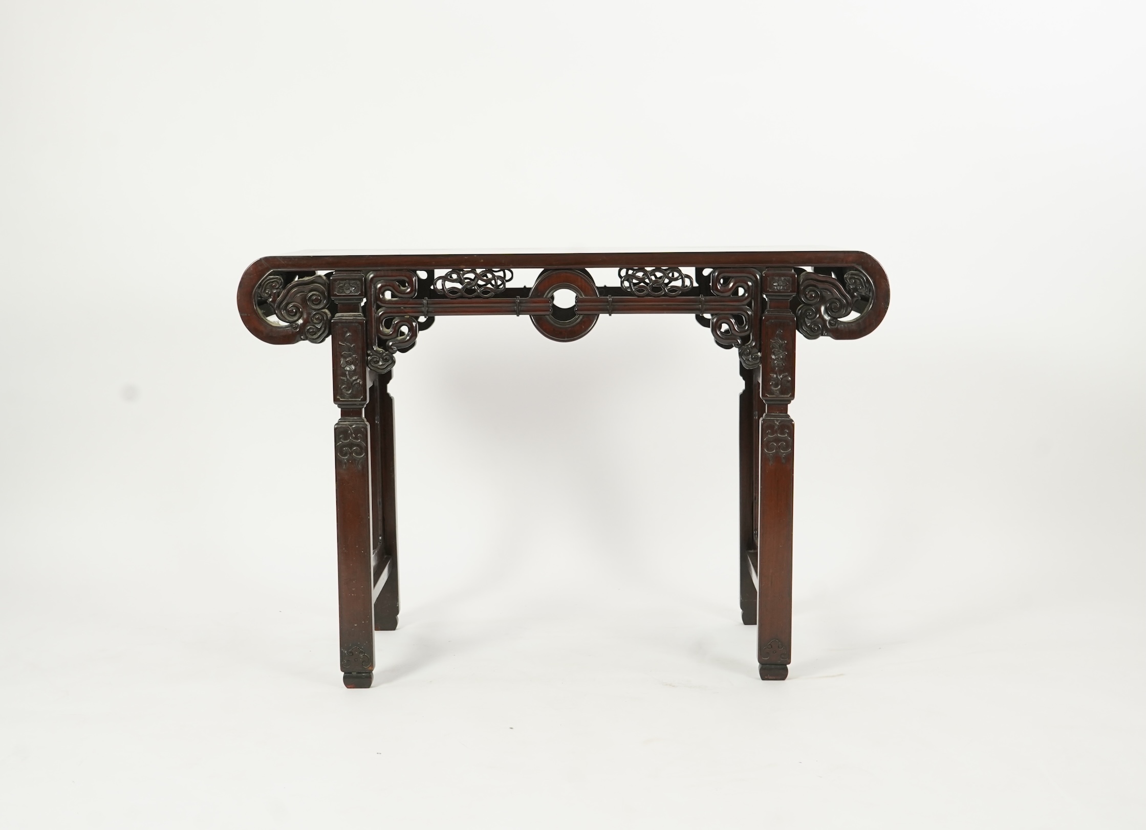 A small Chinese hongmu altar table, late 19th/early 20th century